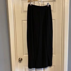 Banana Republic Black 100% Silk Wrap Style Skirt Size 10 Flared Maxi Length